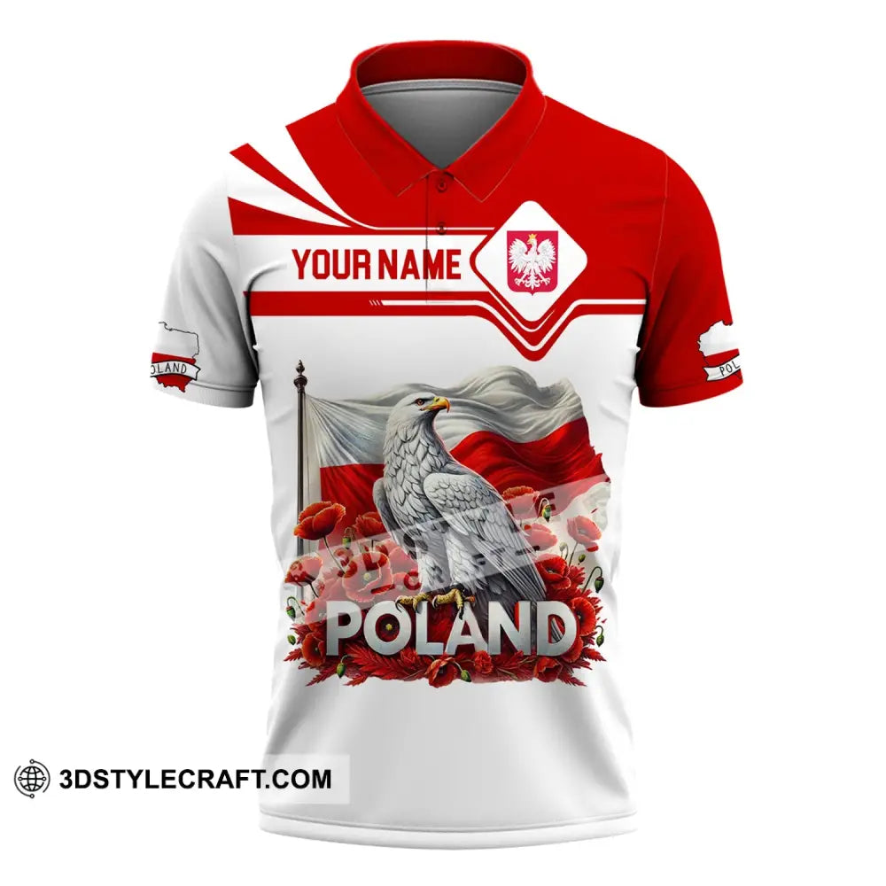 Unisex Shirt Custom Name Poland Polo Long Sleeve Gift / S T-Shirt