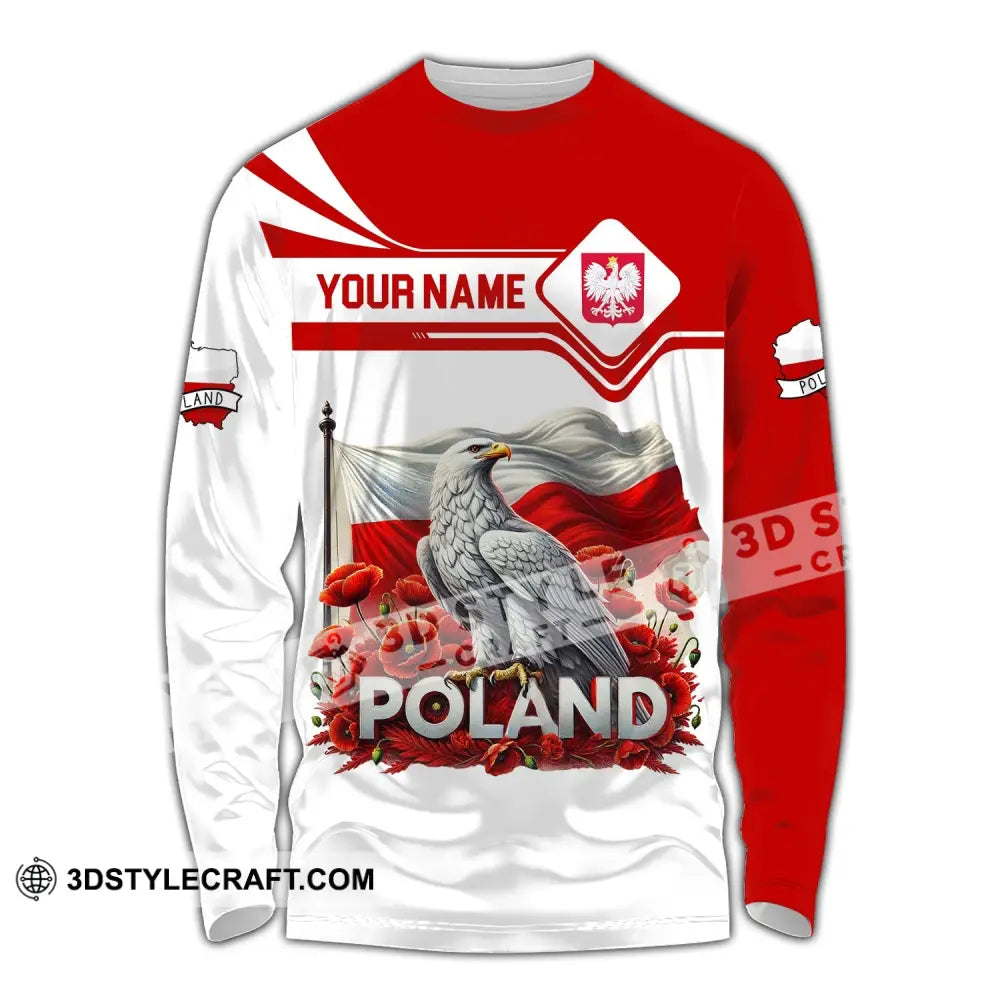 Unisex Shirt Custom Name Poland Polo Long Sleeve Gift / S T-Shirt