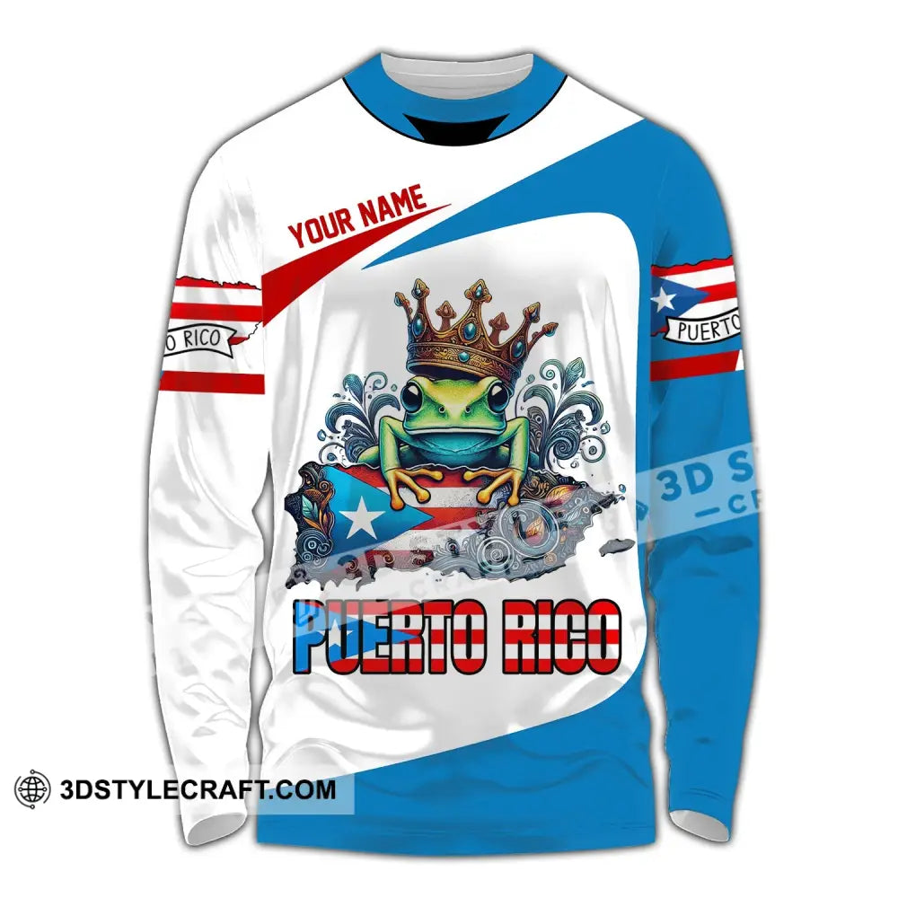 Unisex Shirt - Custom Name Peurto Rico Long Sleeve / S T-Shirt