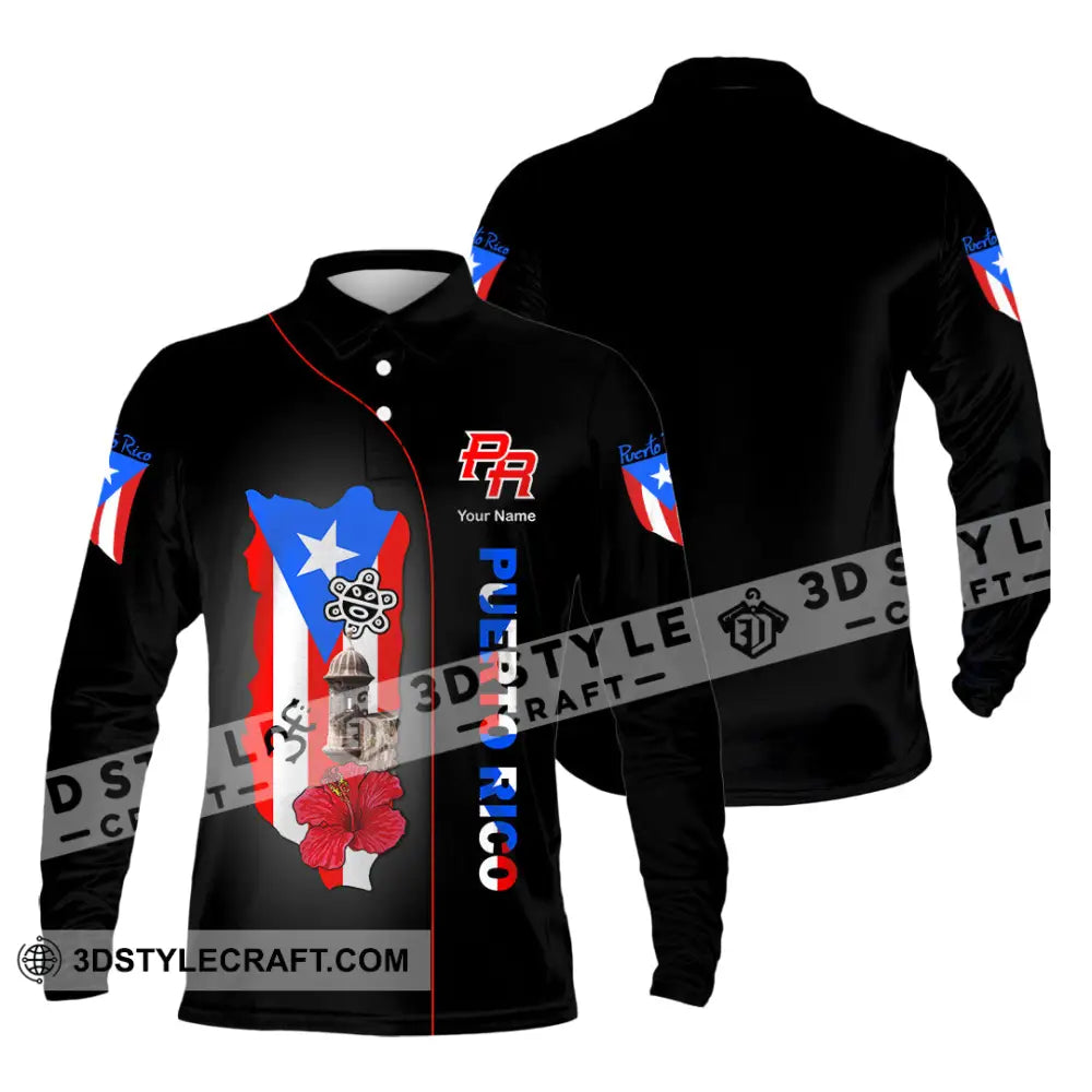 Unisex Shirt Custom Name Puerto Rico Lover Polo Long Sleeve Gift / S T-Shirt