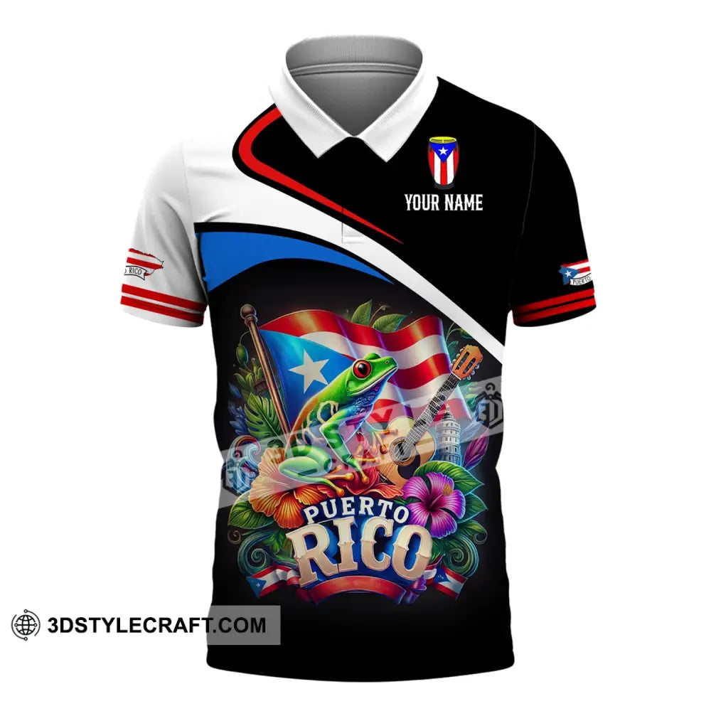 Unisex Shirt - Custom Name Puerto Rico Polo / S T-Shirt