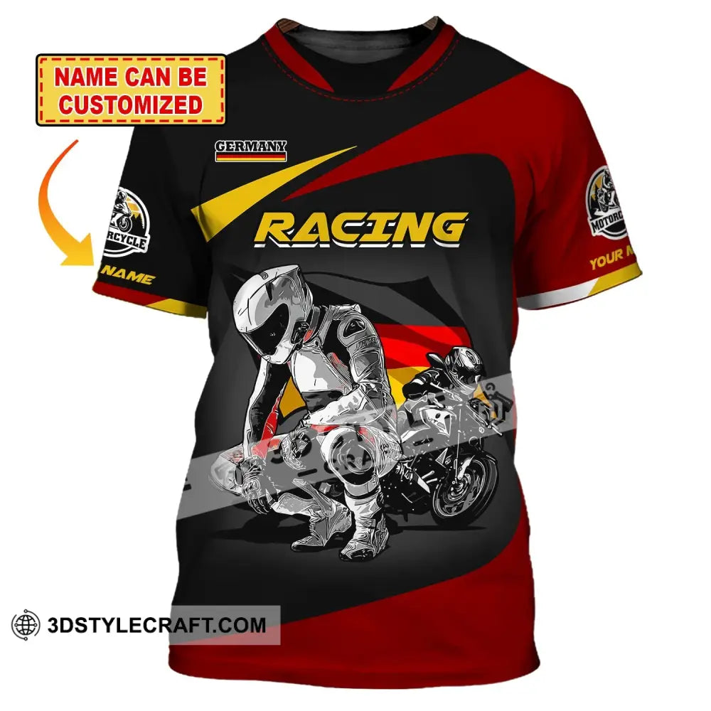 Unisex Shirt Custom Name Racing Germany Polo Long Sleeve Motorcycle T-Shirt