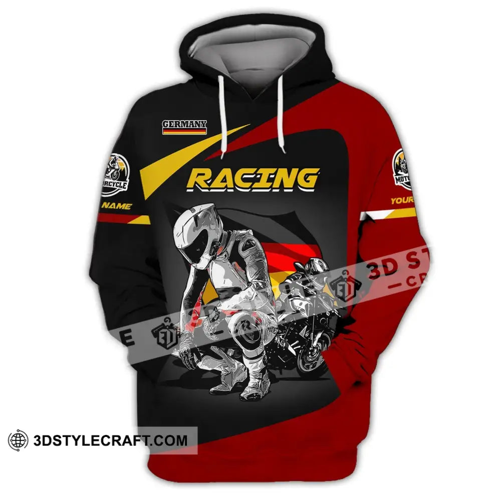 Unisex Shirt Custom Name Racing Germany Polo Long Sleeve Motorcycle T-Shirt Hoodie / S