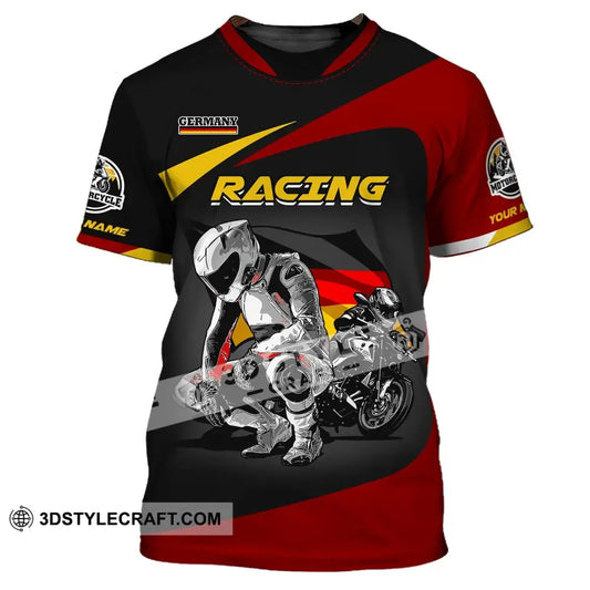 Unisex Shirt Custom Name Racing Germany Polo Long Sleeve Motorcycle T-Shirt / S