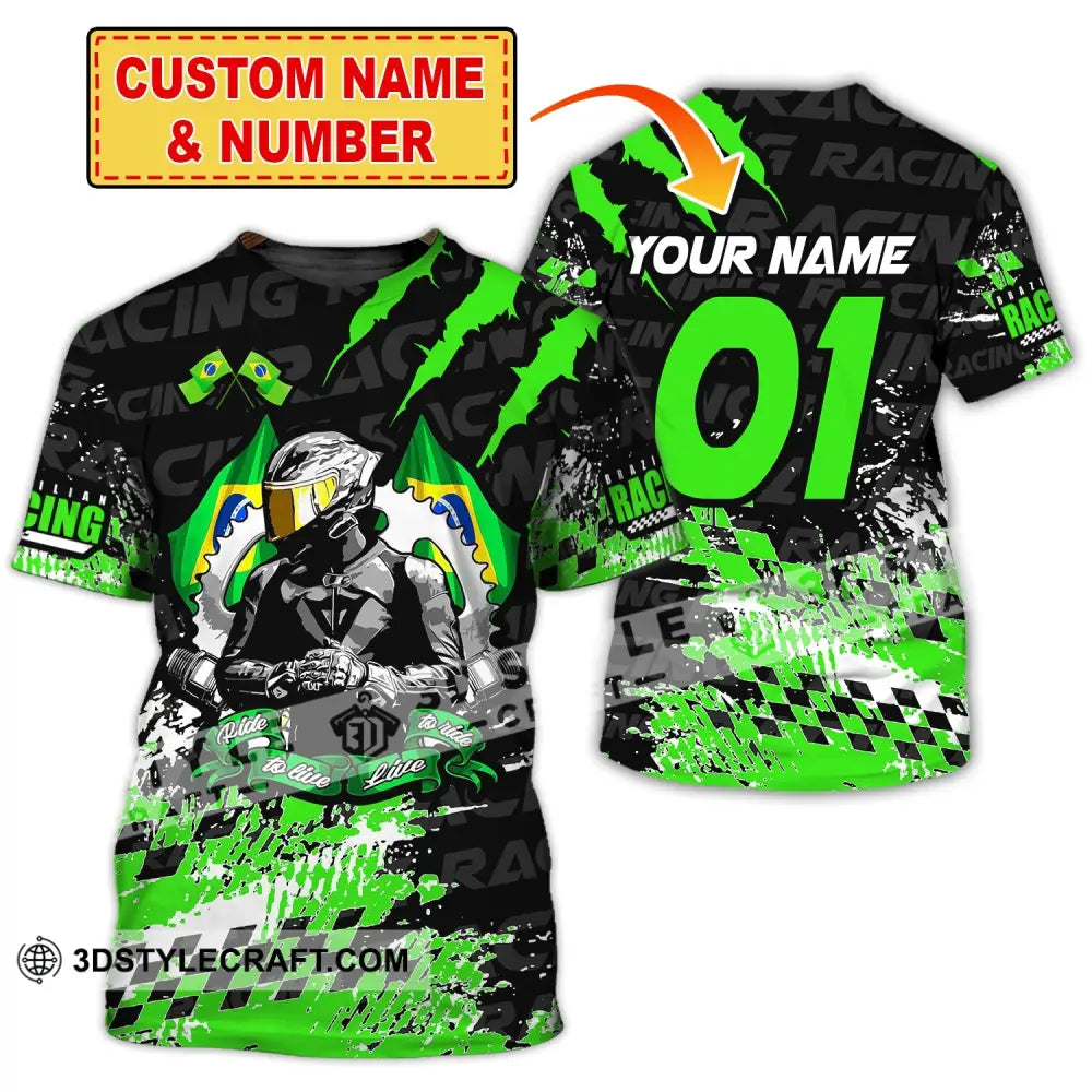 Unisex Shirt Custom Name Racing Polo Long Sleeve T-Shirt