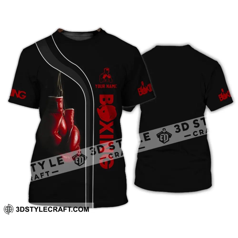 Unisex Shirt - Custom Name Red Boxing Gloves T-Shirt / S T-Shirt