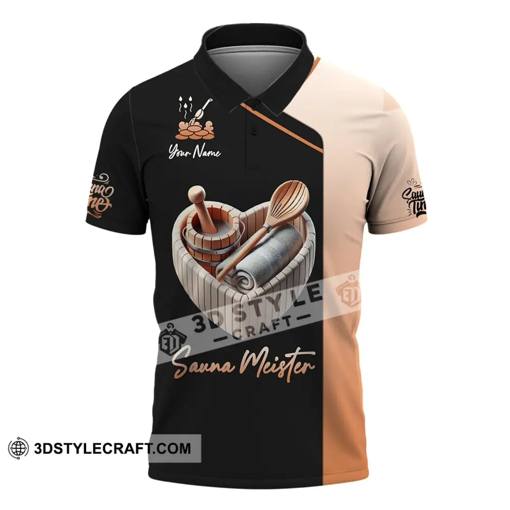 Unisex Shirt - Custom Name Sauna Meister Polo / S T-Shirt