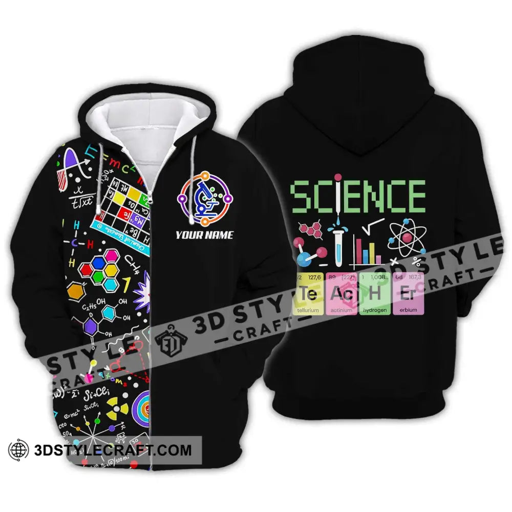 Unisex Shirt - Custom Name Science Zipper Hoodie / S T-Shirt