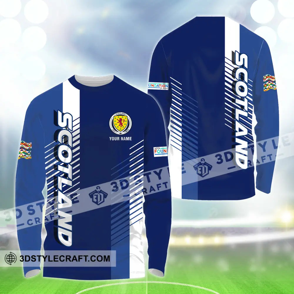 Unisex Shirt - Custom Name Scotland Euro 2024 Long Sleeve / S T-Shirt