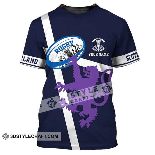 Unisex Shirt Custom Name Scotland Hoodie Rugby Lover T-Shirt / S