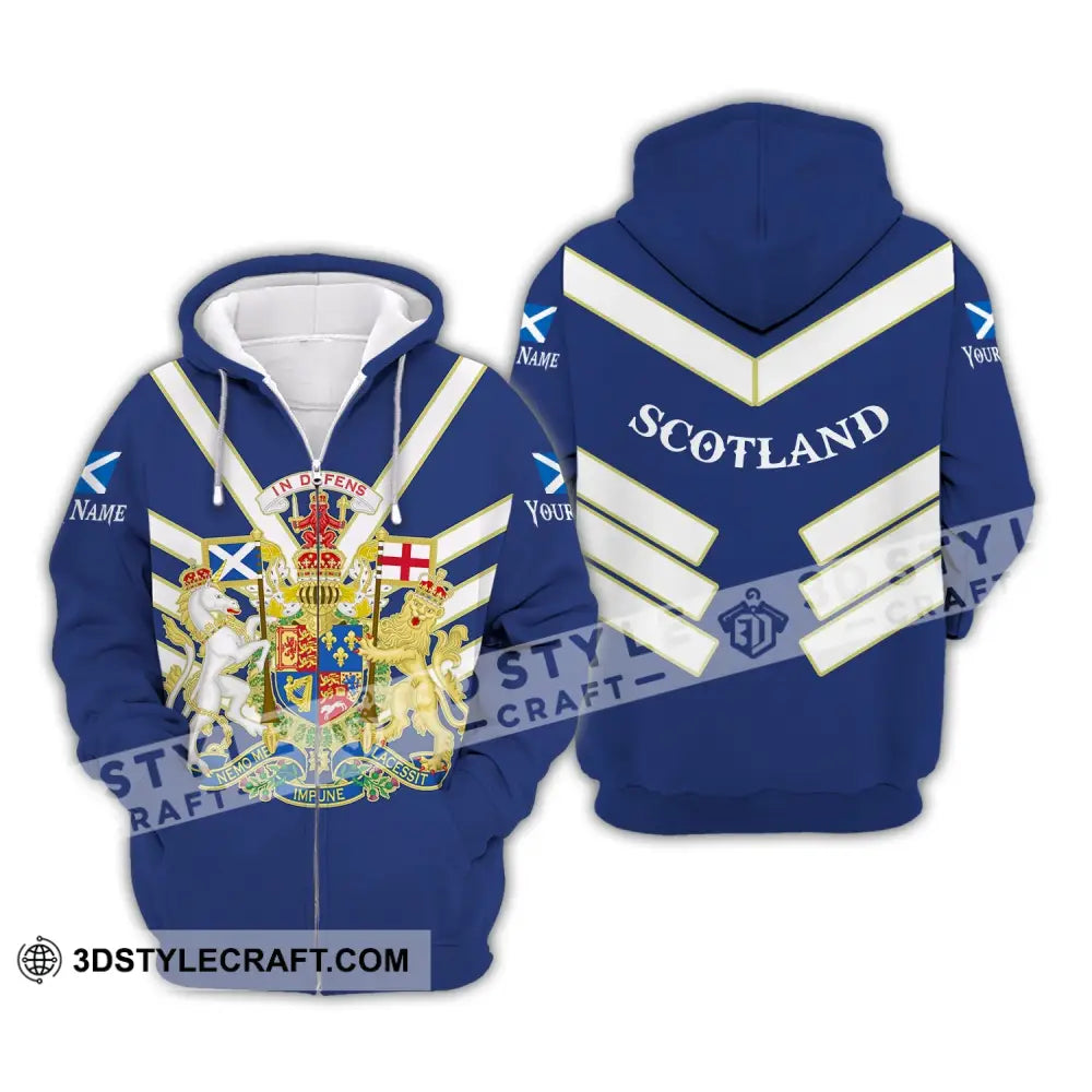 Unisex Shirt Custom Name Scotland In Defens T-Shirt Zipper Hoodie / S