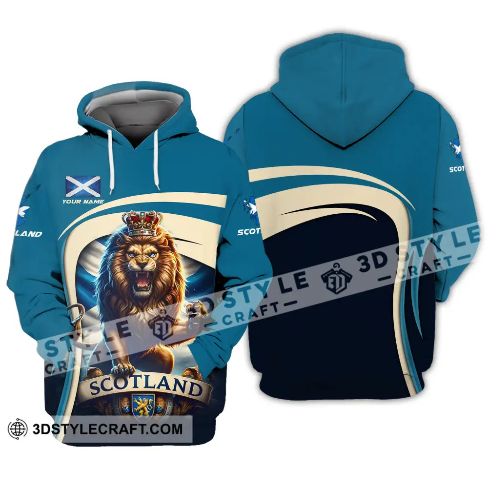 Unisex Shirt - Custom Name Scotland Lion Hoodie / S T-Shirt