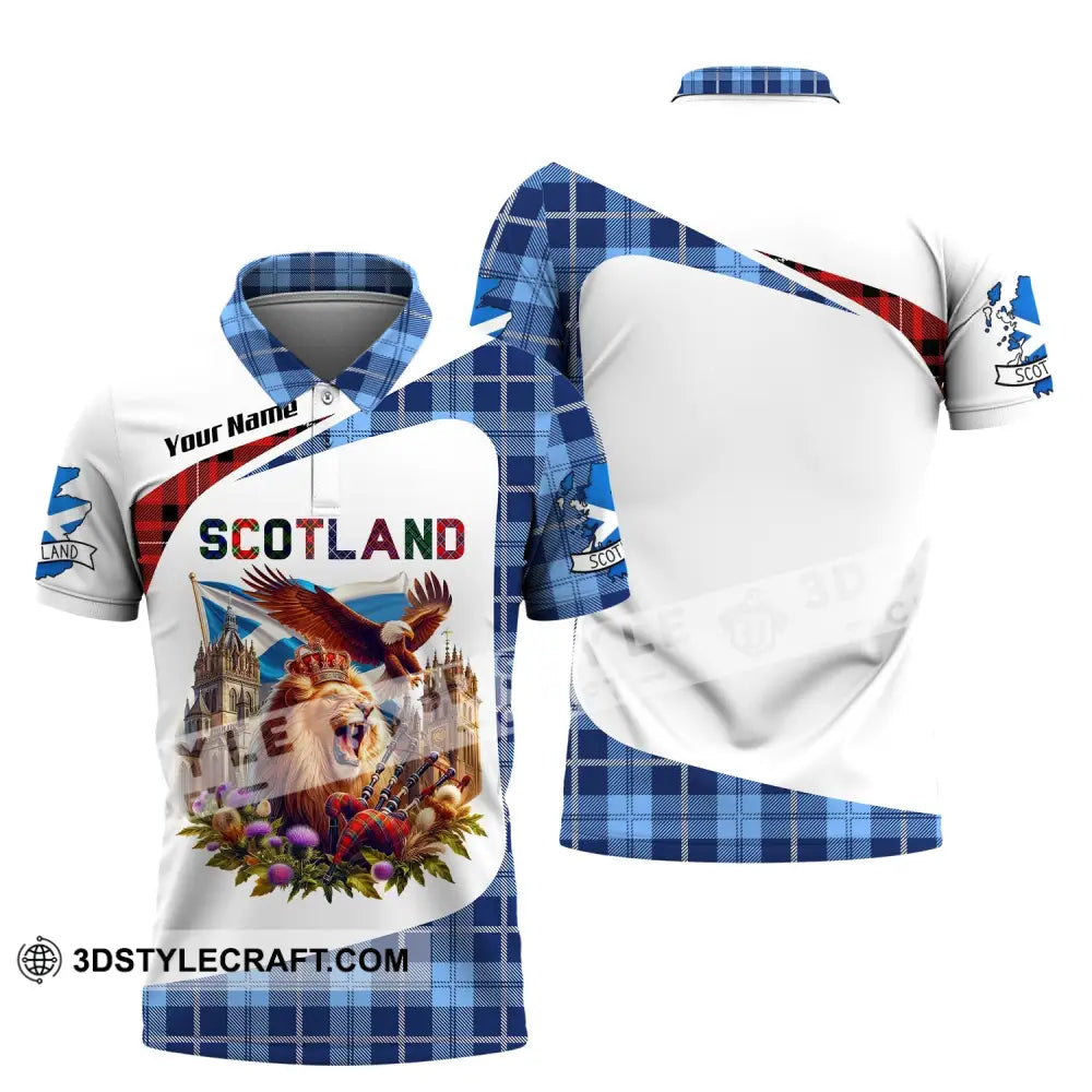 Unisex Shirt Custom Name Scotland Love Polo Long Sleeve Gift / S T-Shirt