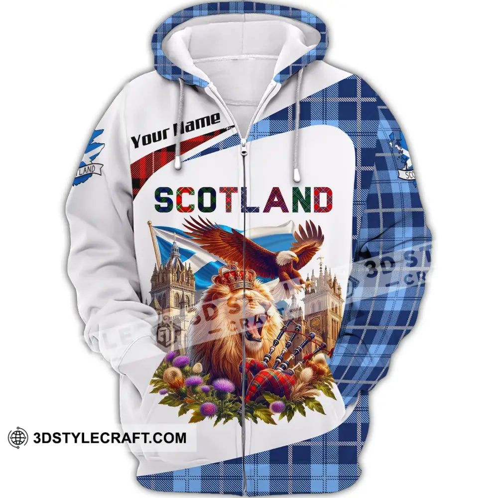 Unisex Shirt Custom Name Scotland Love Polo Long Sleeve Gift Zipper Hoodie / S T-Shirt