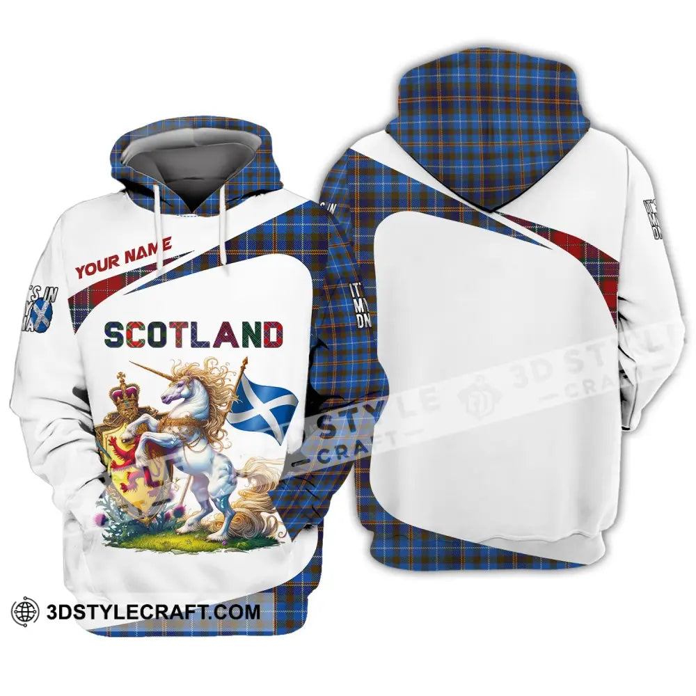 Unisex Shirt Custom Name Scotland Polo Long Sleeve Lover T-Shirt Hoodie / S