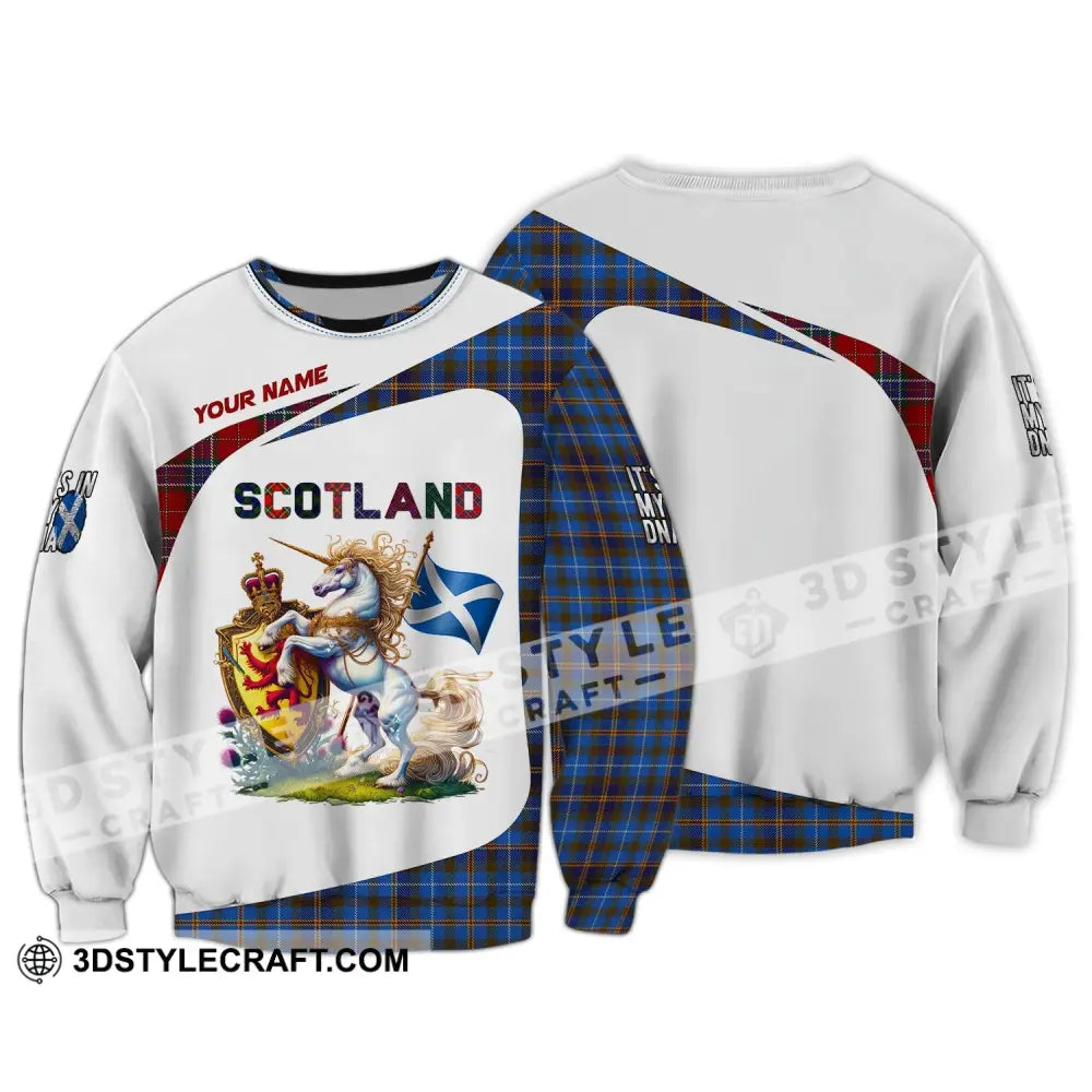 Unisex Shirt Custom Name Scotland Polo Long Sleeve Lover T-Shirt / S