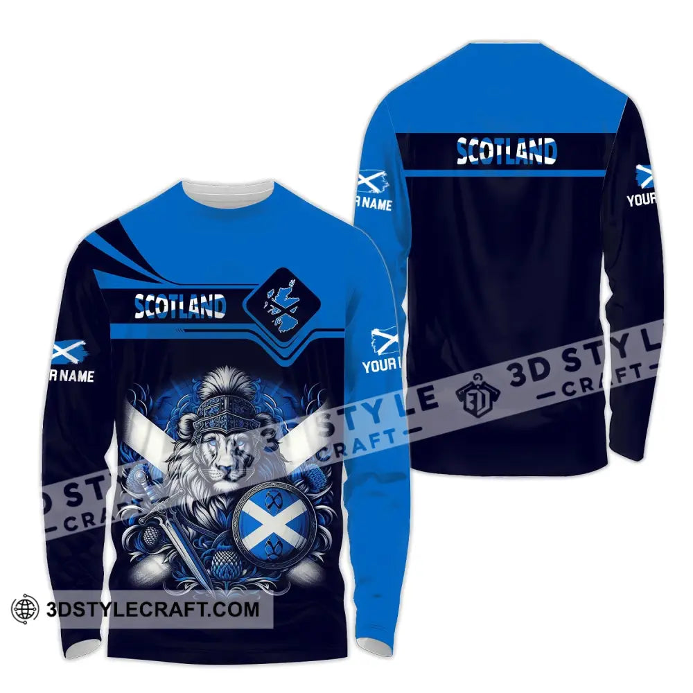 Unisex Shirt - Custom Name Scotland Sport Long Sleeve / S T-Shirt