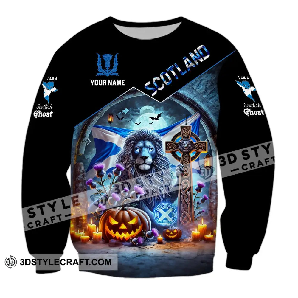 Unisex Shirt - Custom Name Scottish Ghost Long Sleeve / S T-Shirt