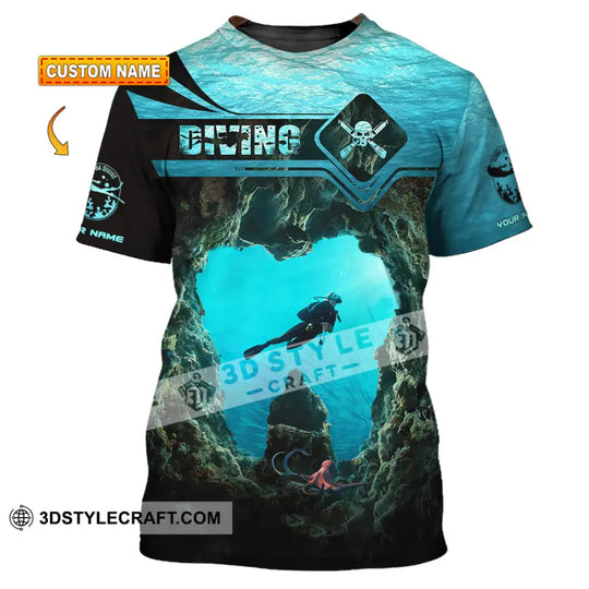 Unisex Shirt, Custom Name Scuba Diving Shirt, Gift for Scuba Diving Lover style option 1
