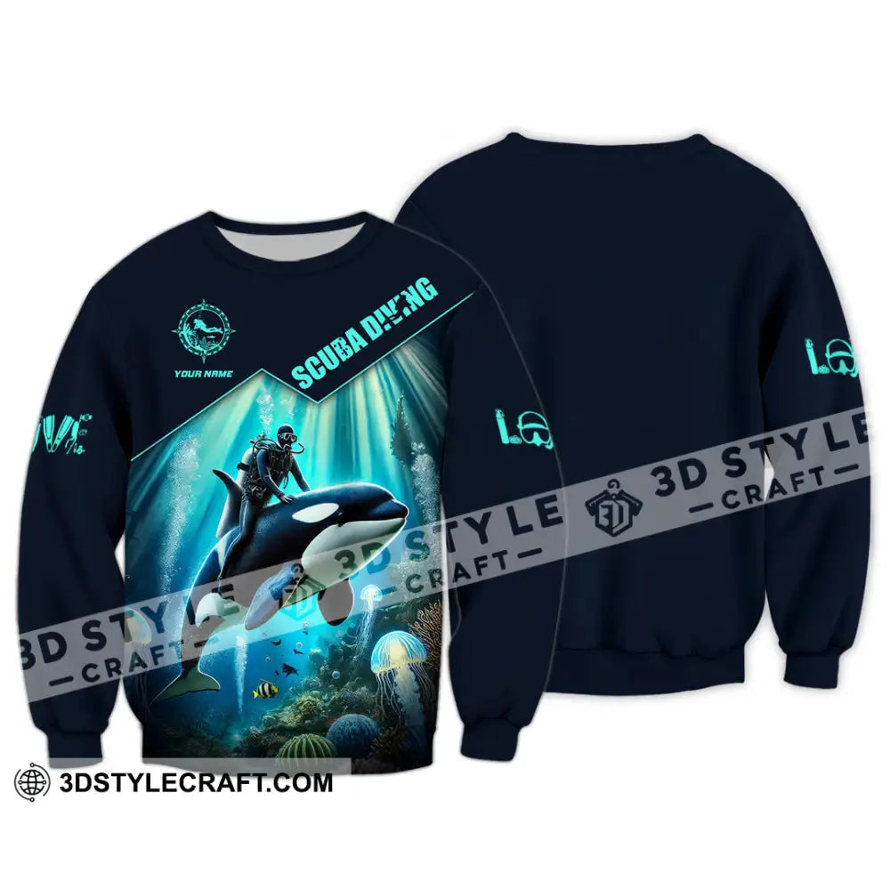 Unisex Shirt Custom Name Scuba Diving Gift Long Sleeve / S T-Shirt