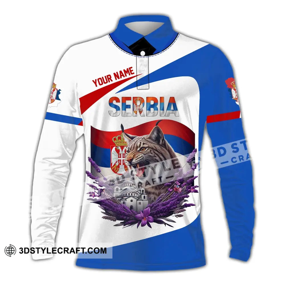 Unisex Shirt Custom Name Serbia Polo Long Sleeve Gift / S T-Shirt