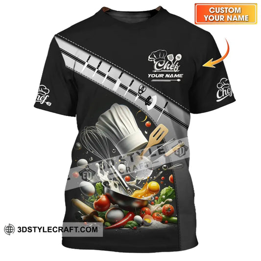 Unisex Shirt - Custom Name Set Knife Of Chef Kitchen Equipment T-Shirt