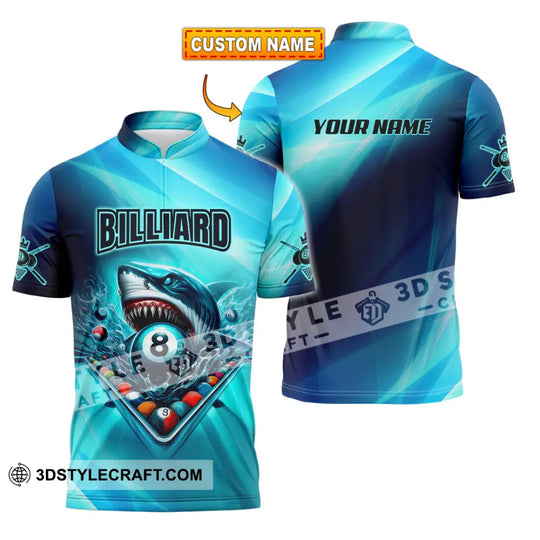 Unisex Shirt - Custom Name Shark Billiards Sport Shirt style option 1