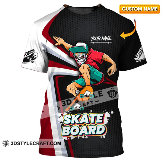 Unisex Shirt - Custom Name Skateboard Sport Shirt For Player style option 1