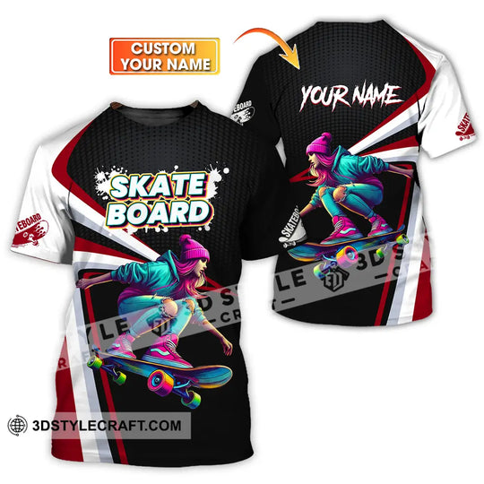 Unisex Shirt - Custom Name Skateboarding Player Dark Sport Shirt style option 1