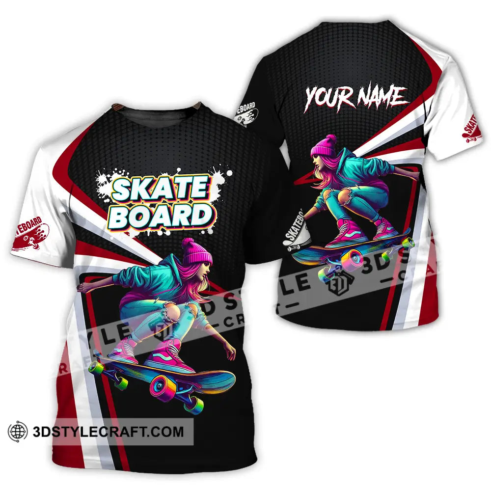 Unisex Shirt - Custom Name Skateboarding Player Dark Sport T-Shirt / S T-Shirt