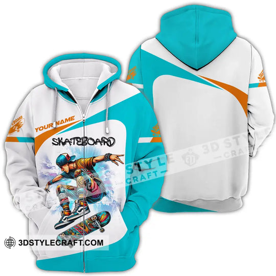 Unisex Shirt - Custom Name Skateboarding Player Light Sport Shirt, Playing style option 4