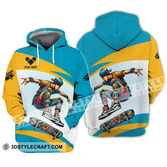 Unisex Shirt - Custom Name Skateboarding Player Sport Shirt, Playing style option 3