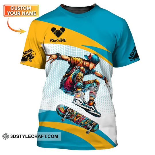 Unisex Shirt - Custom Name Skateboarding Player Sport Shirt, Playing style option 1