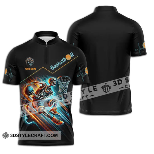 Unisex Shirt - Custom Name Shirt Skeleton Basketball style option 3