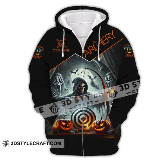 Unisex Shirt - Custom Name Skull Archery Target Shirt style option 3