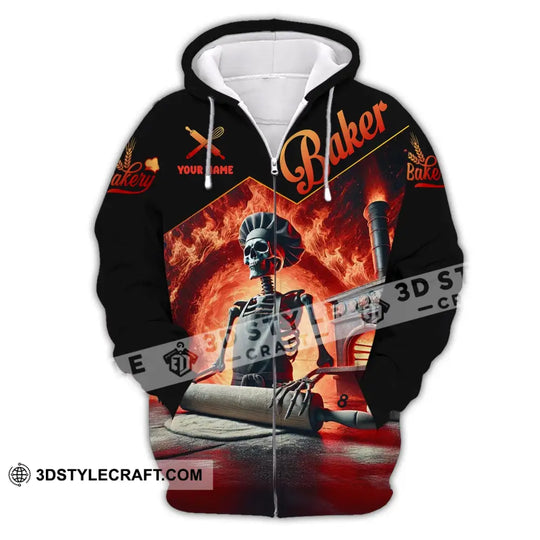 Unisex Shirt - Custom Name Shirt Skull Baker style option 3