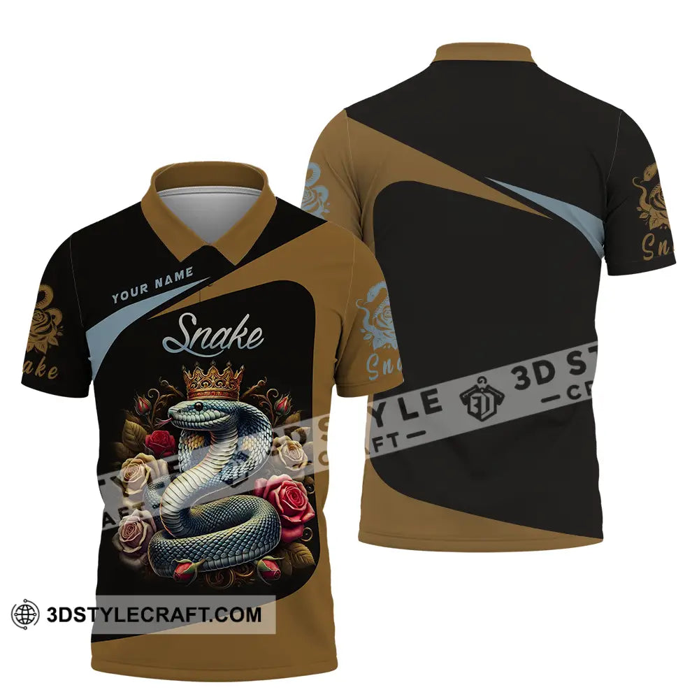 Unisex Shirt - Custom Name Snake Polo / S T-Shirt
