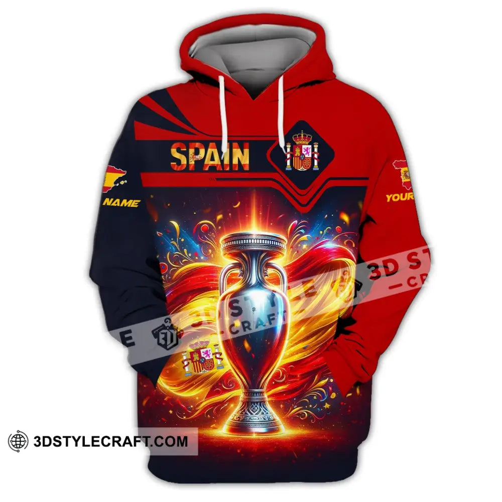 Unisex Shirt Custom Name Spain Football Euro 2024 Polo Long Sleeve Hoodie / S T-Shirt