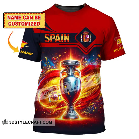 Unisex Shirt Custom Name Spain Football Euro 2024 Polo Long Sleeve T-Shirt