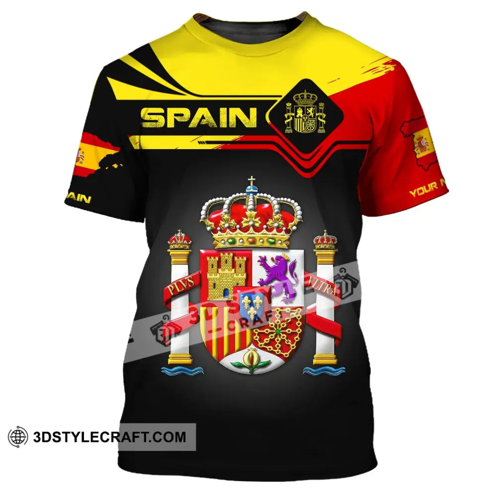 Unisex Shirt Custom Name Spain T-Shirt Spanish Pride Gift / S