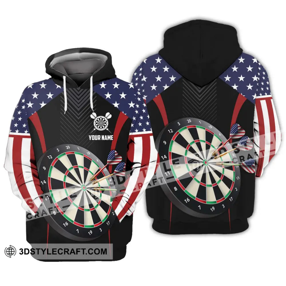 Unisex Shirt - Custom Name Sport America Darts Hoodie / S T-Shirt