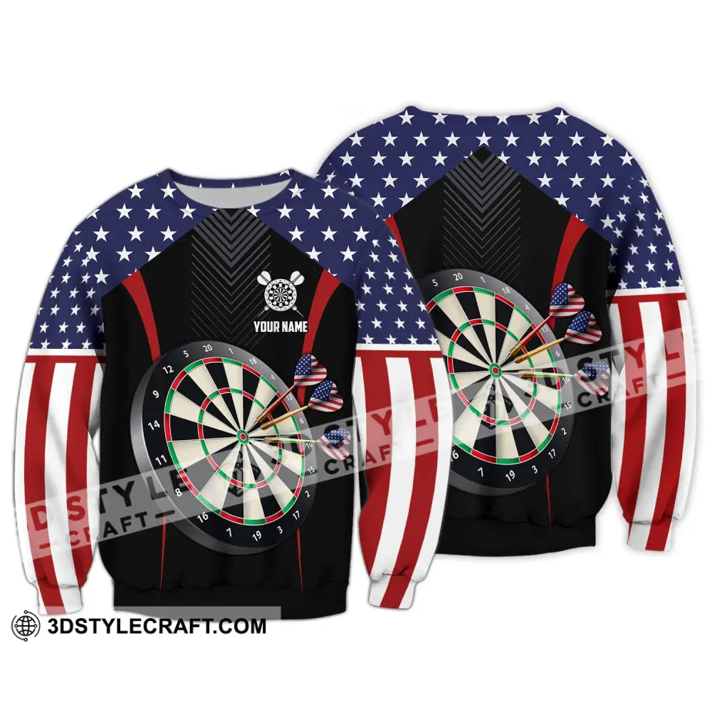 Unisex Shirt - Custom Name Sport America Darts Long Sleeve / S T-Shirt