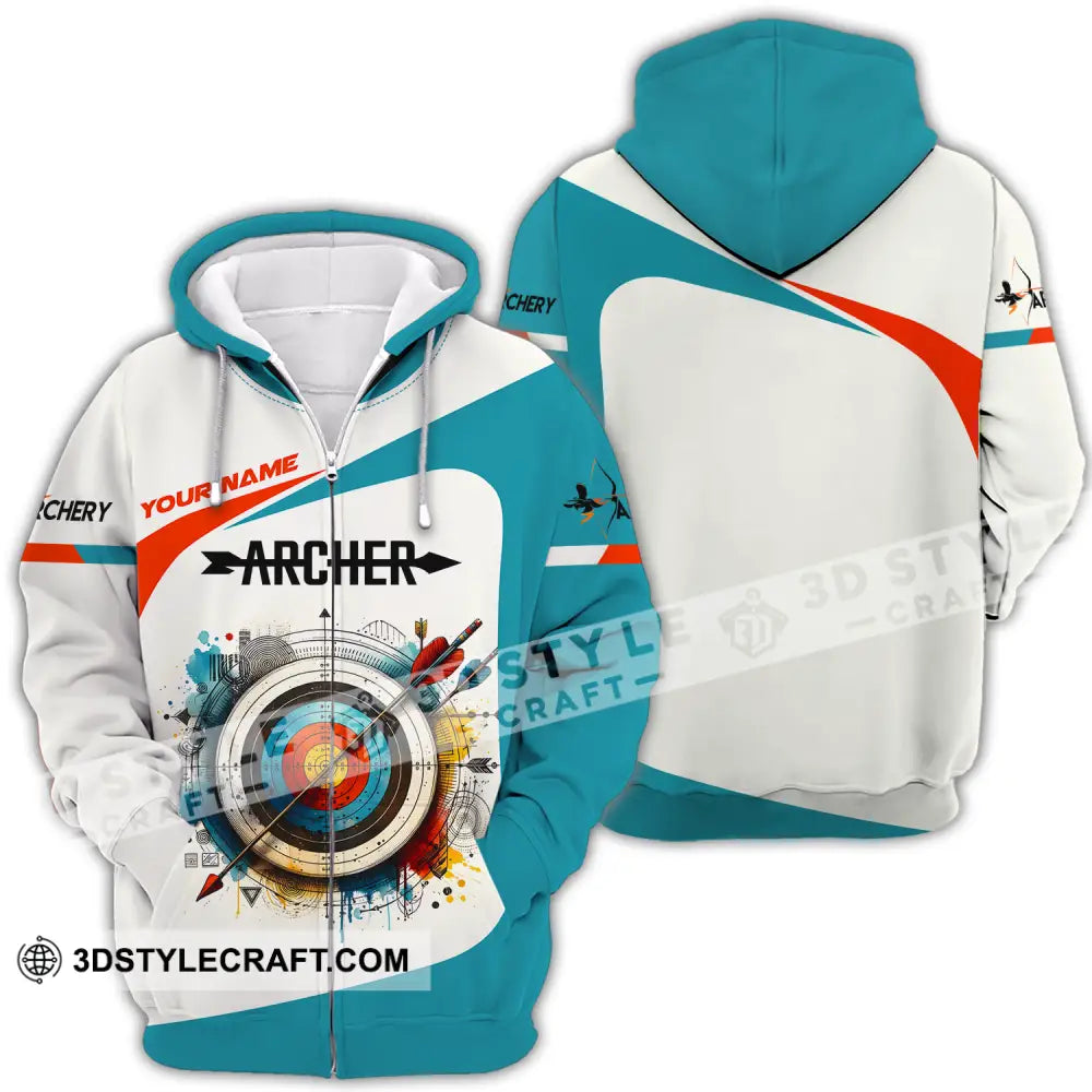 Unisex Shirt - Custom Name Sport Archery Classic Zipper Hoodie / S T-Shirt