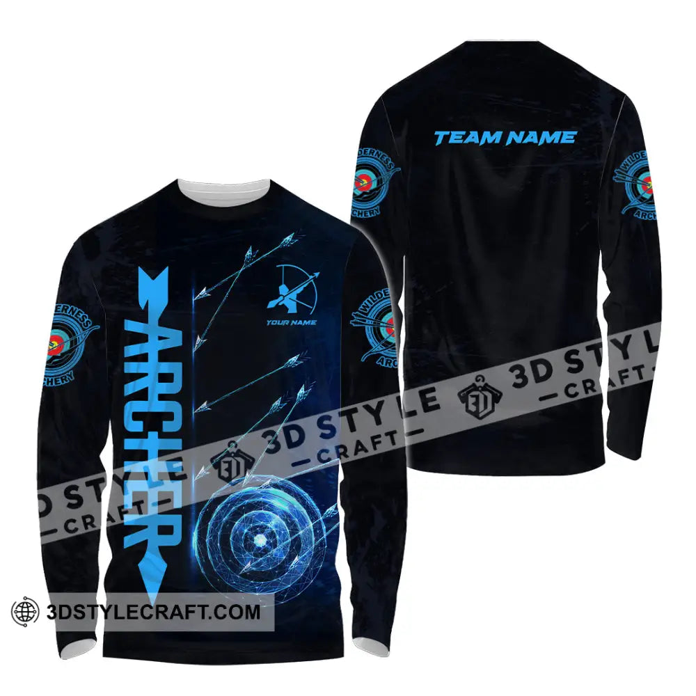 Unisex Shirt - Custom Name Sport Archery Player Long Sleeve / S T-Shirt