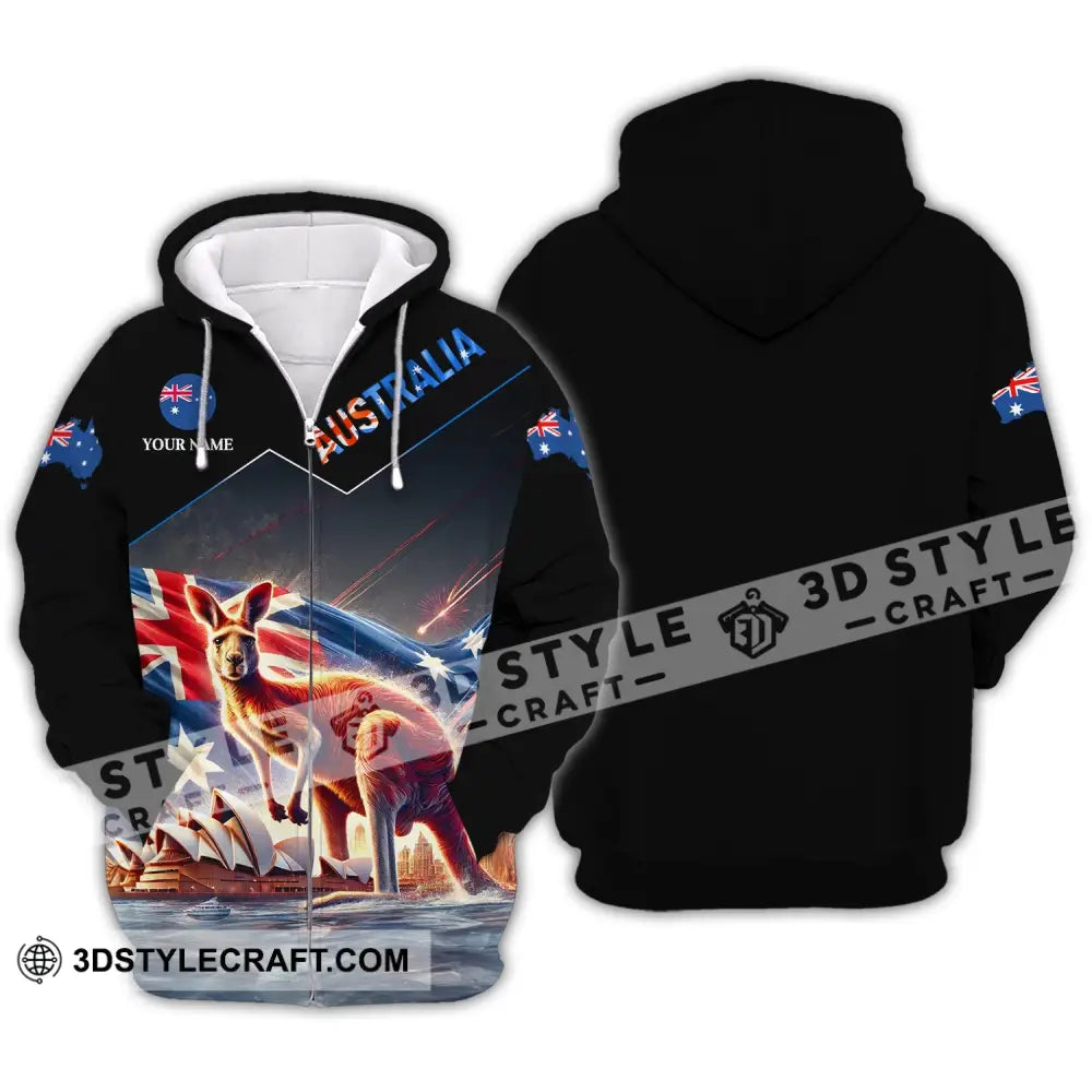 Unisex Shirt - Custom Name Sport Australia Icons Zipper Hoodie / S T-Shirt