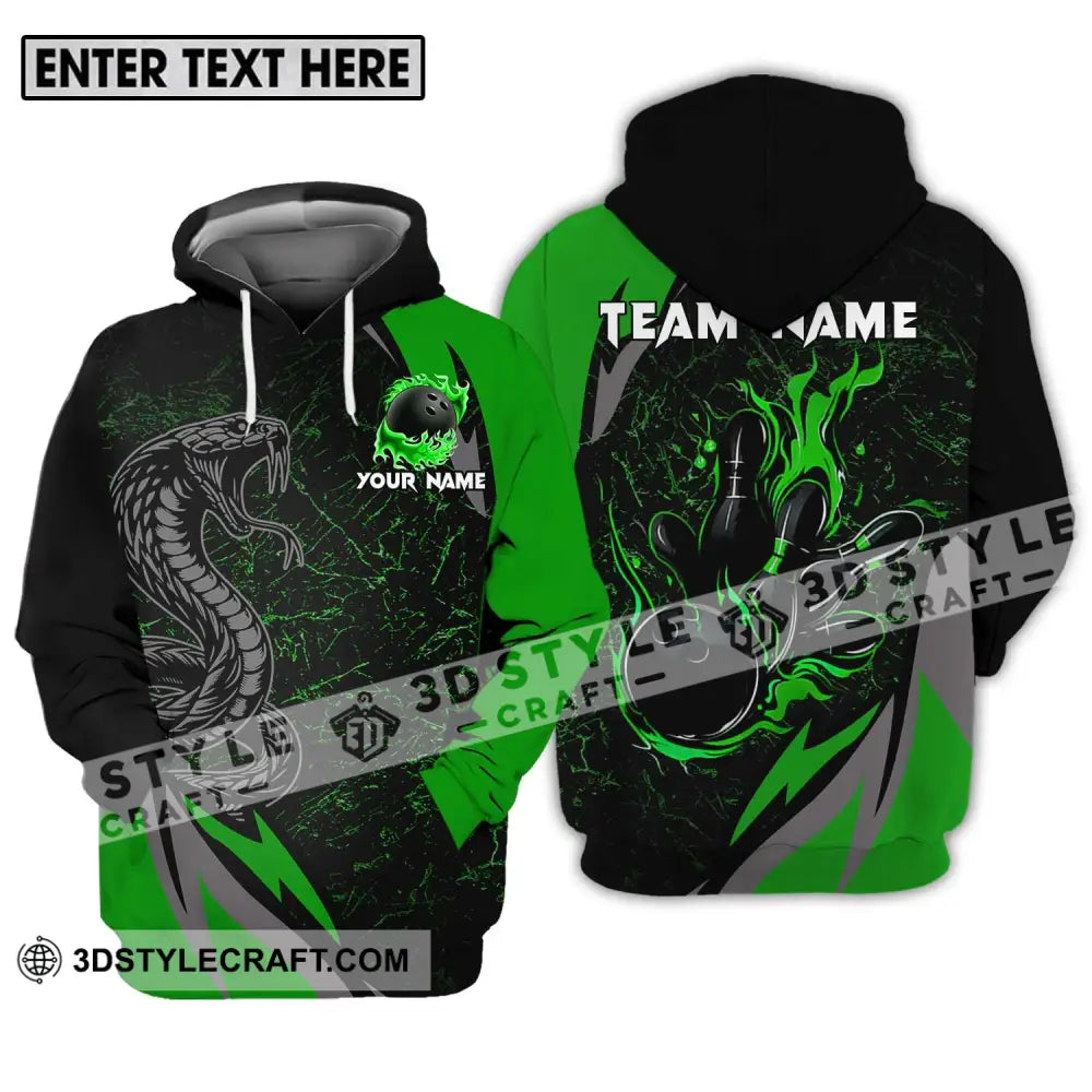 Unisex Shirt - Custom Name Sport Black Snake Bowling Hoodie / S T-Shirt