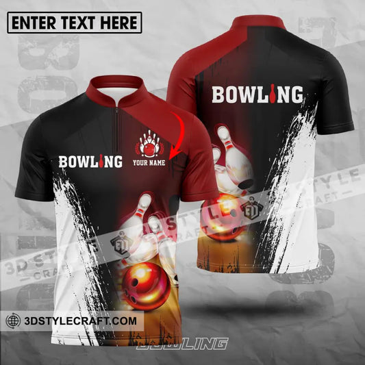 Unisex Shirt - Custom Name Sport Bowling Red Ball T-Shirt