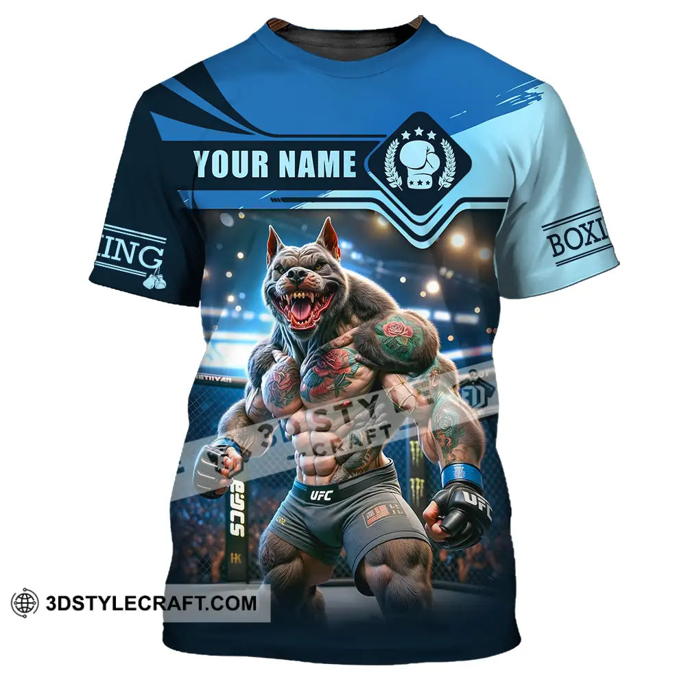 Unisex Shirt - Custom Name Sport Boxing Muscle Wolf T-Shirt / S T-Shirt