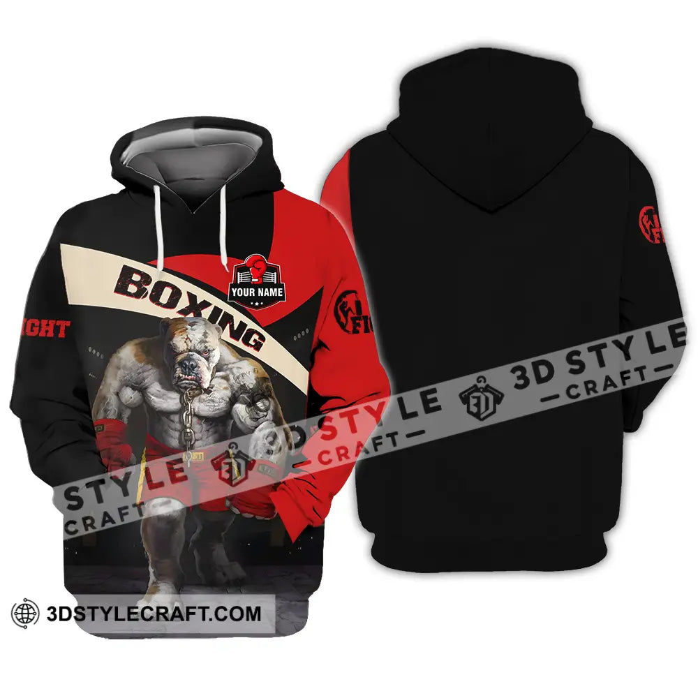 Unisex Shirt - Custom Name Sport Boxing Pitbull King Hoodie / S T-Shirt