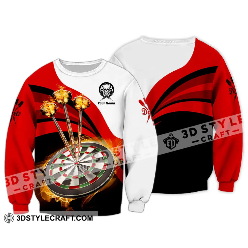 Unisex Shirt - Custom Name Sport Burning Darts Long Sleeve / S T-Shirt